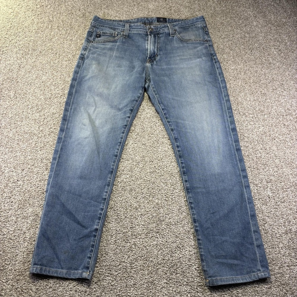 AG Adriano Goldschmied Tellis Jeans Mens 32x28 Blue Med Wash Slim Tapered Denim